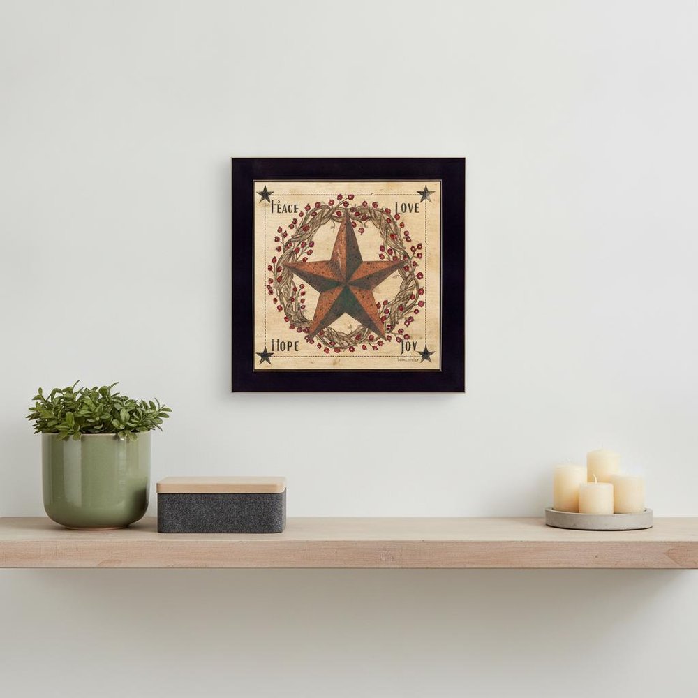 Peace Love Hope Joy Black Framed Print Wall Art HomeRoots
