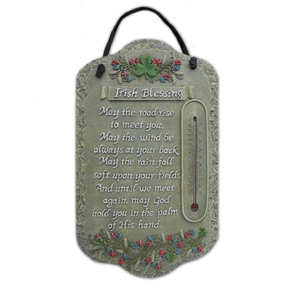 13" X 8" Gray Floral Irish Blessing Polyresin Wall Decor — view 1