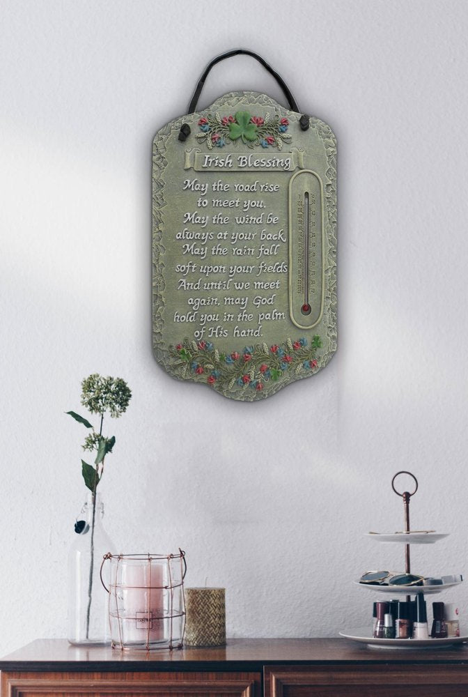 13" X 8" Gray Floral Irish Blessing Polyresin Wall Decor — view 2