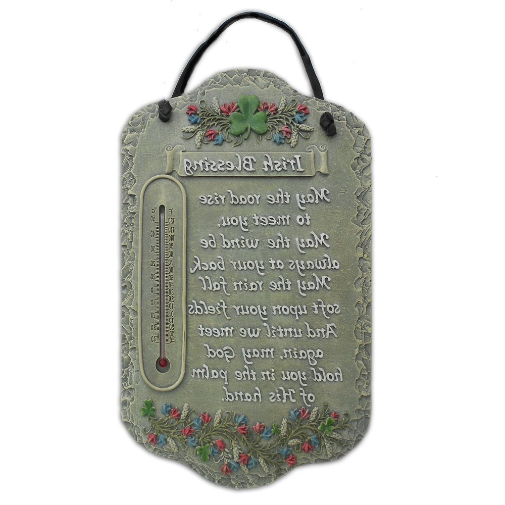 13" X 8" Gray Floral Irish Blessing Polyresin Wall Decor — view 3