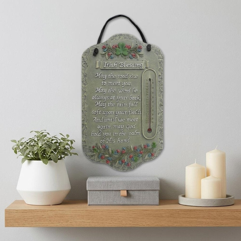 13" X 8" Gray Floral Irish Blessing Polyresin Wall Decor — view 5