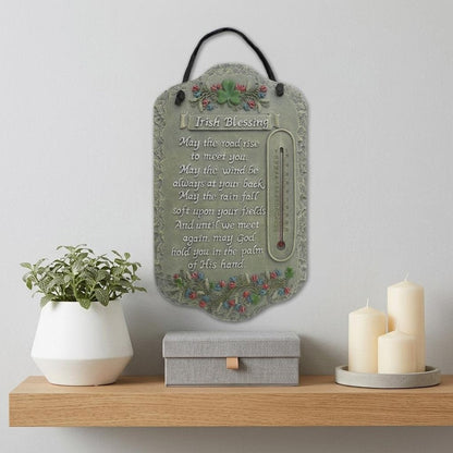 13" X 8" Gray Floral Irish Blessing Polyresin Wall Decor