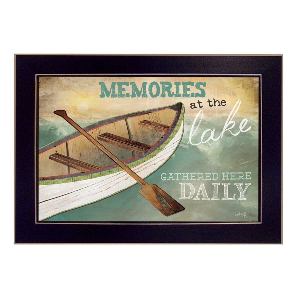 Memories at the Lake Black Framed Print Wall Art — view 1