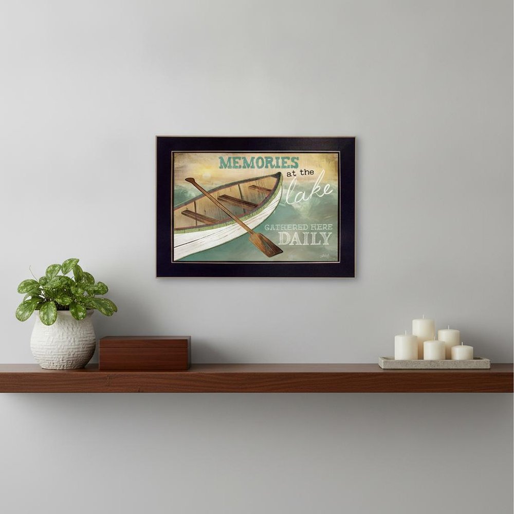 Memories at the Lake Black Framed Print Wall Art HomeRoots