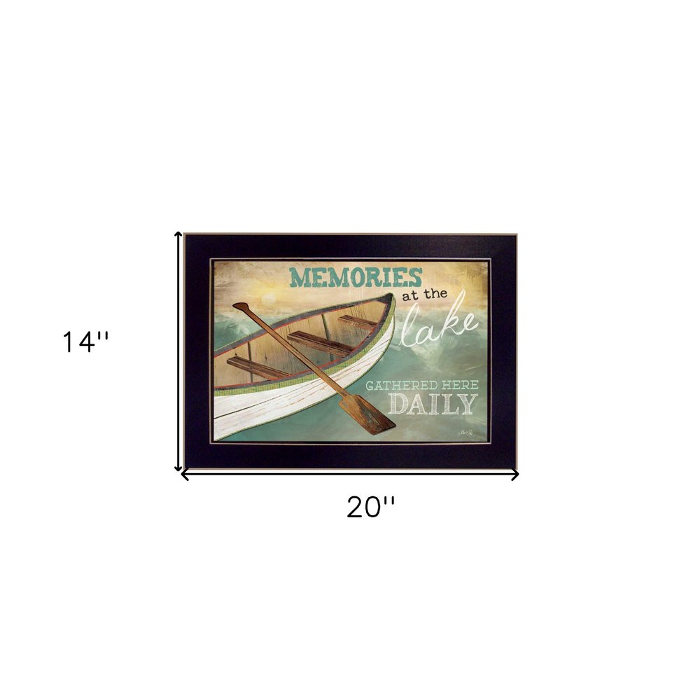 Memories at the Lake Black Framed Print Wall Art HomeRoots