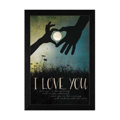 I Love You Underneath the Moon Black Framed Print Wall Art HomeRoots