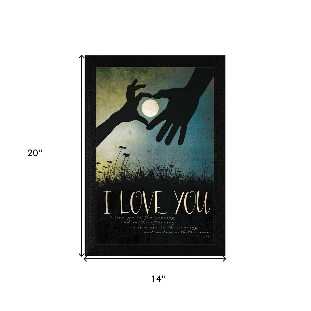 I Love You Underneath the Moon Black Framed Print Wall Art HomeRoots
