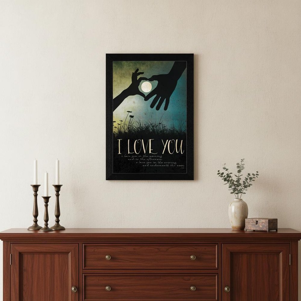 I Love You Underneath the Moon Black Framed Print Wall Art — view 4
