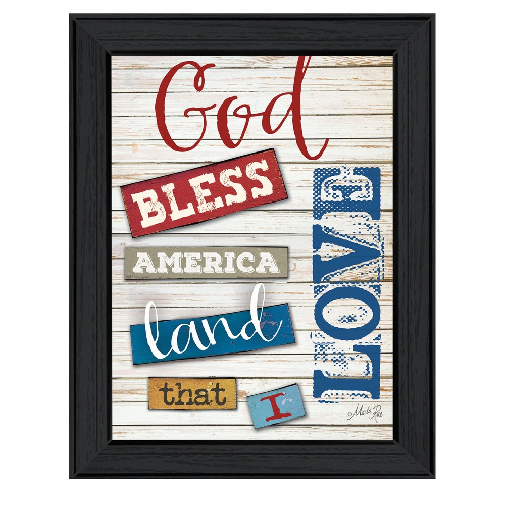 God Bless America Black Framed Print Wall Art HomeRoots