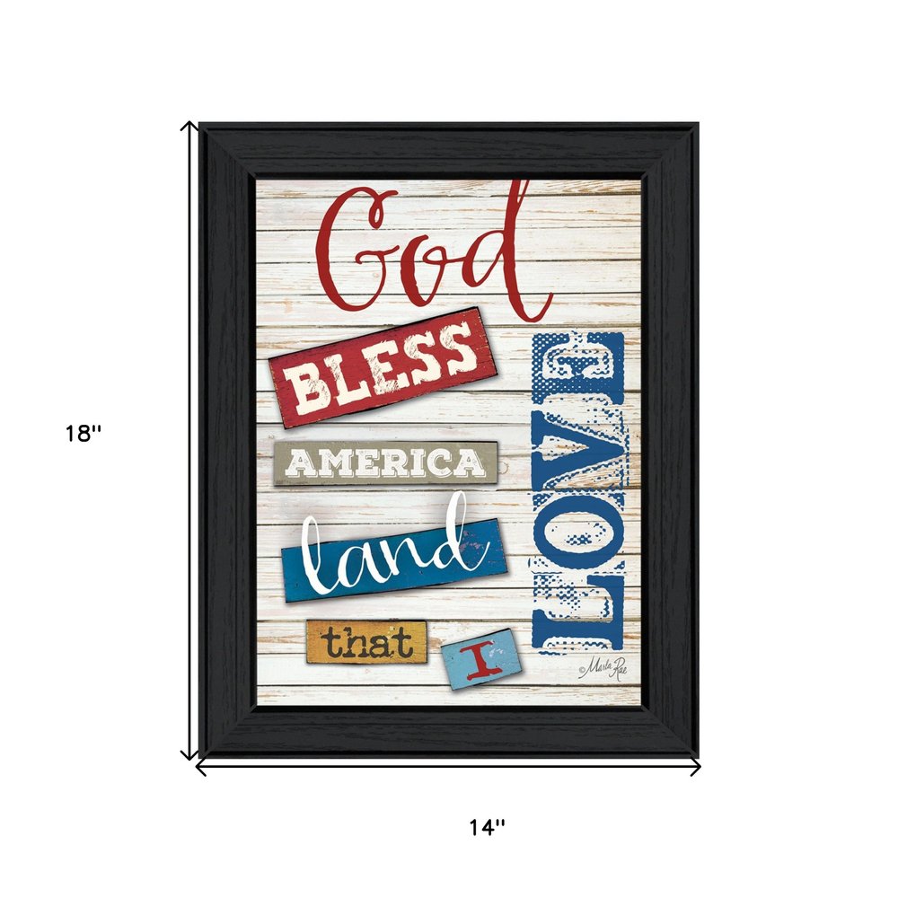 God Bless America Black Framed Print Wall Art HomeRoots