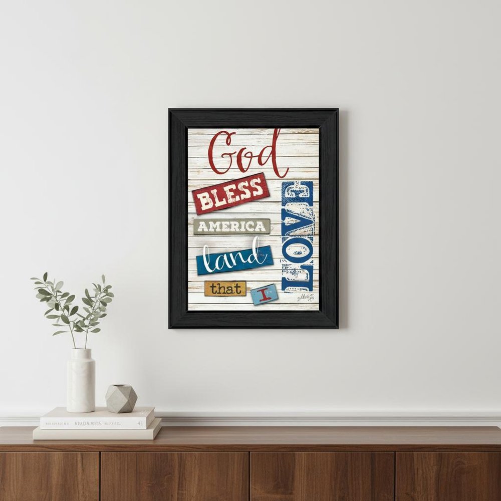 God Bless America Black Framed Print Wall Art — view 6