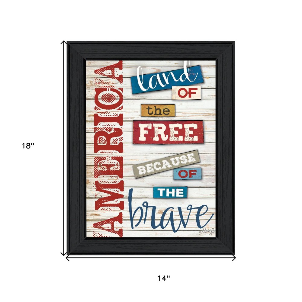 America Land of the Free Black Framed Print Wall Art HomeRoots