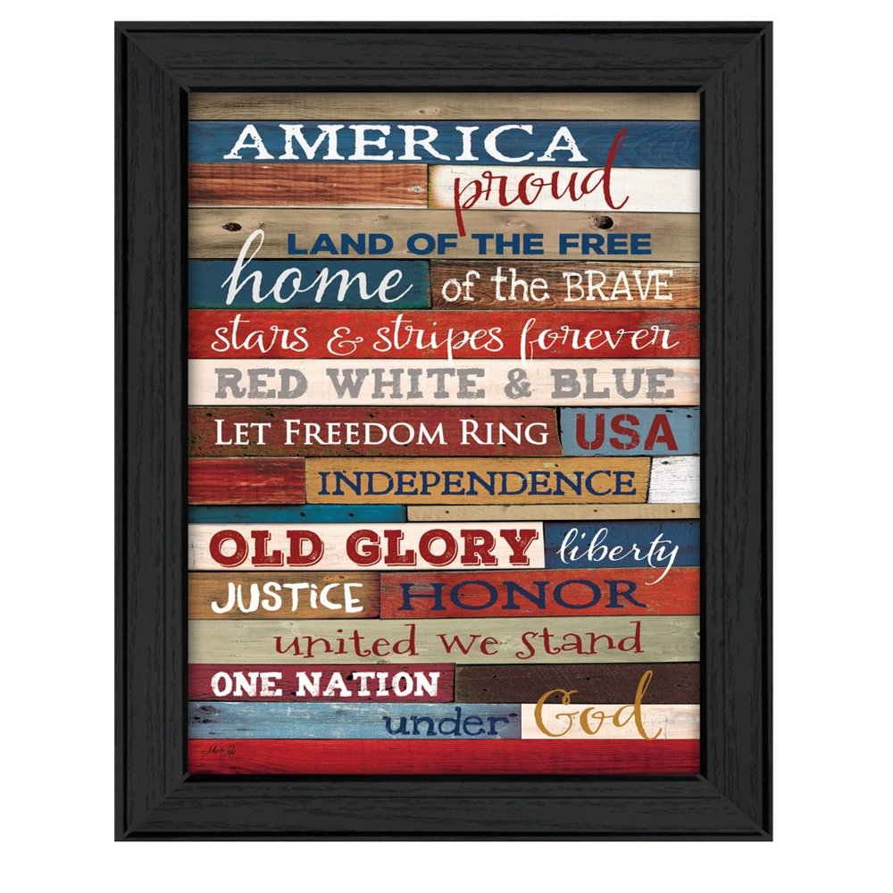 America Proud 3 Black Framed Print Wall Art HomeRoots