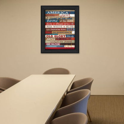America Proud 3 Black Framed Print Wall Art HomeRoots