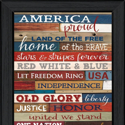 America Proud 1 Black Framed Print Wall Art HomeRoots