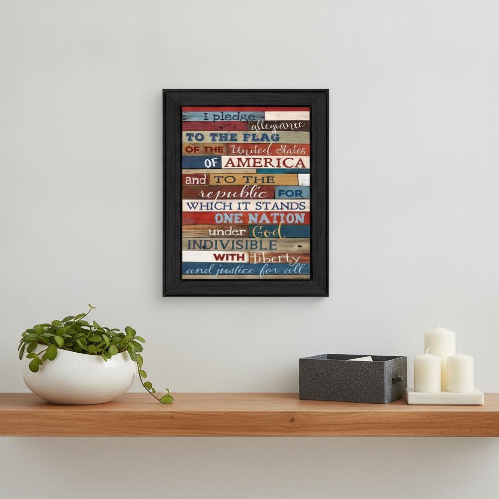 Pledge of Allegiance 3 Black Framed Print Wall Art — view 6