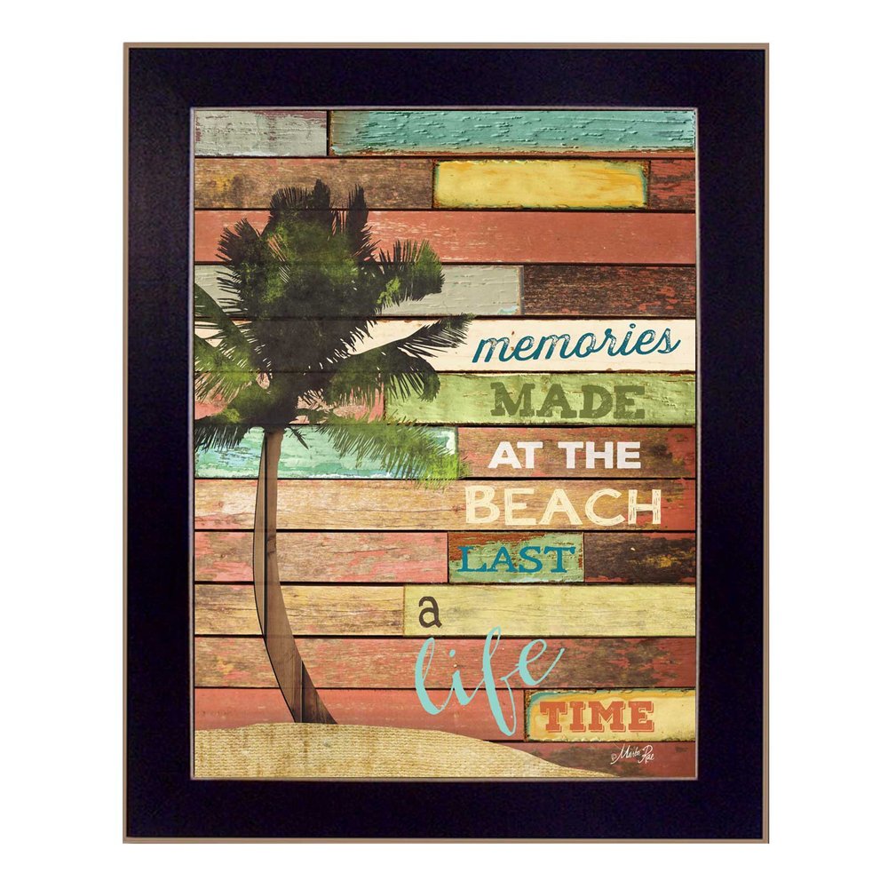 Beach Memories 4 Black Framed Print Wall Art — view 2