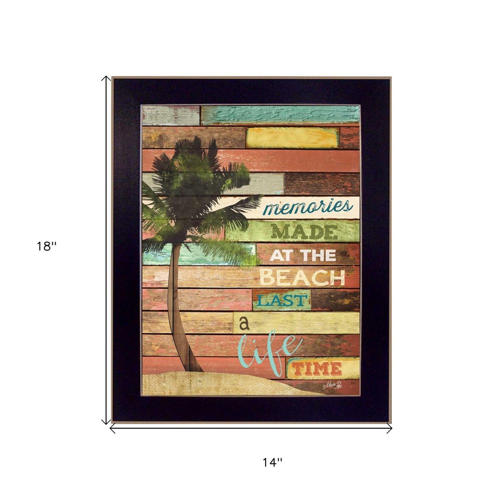 Beach Memories 4 Black Framed Print Wall Art HomeRoots