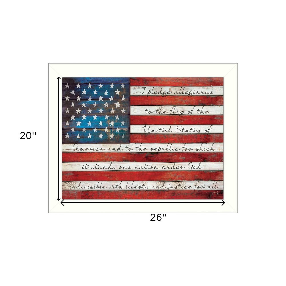 Pledge of Allegiance 4 White Framed Print Wall Art — view 3