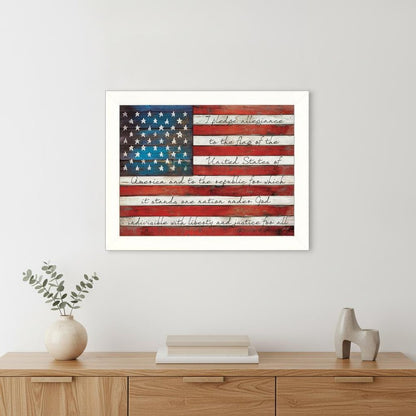 Pledge of Allegiance 4 White Framed Print Wall Art HomeRoots