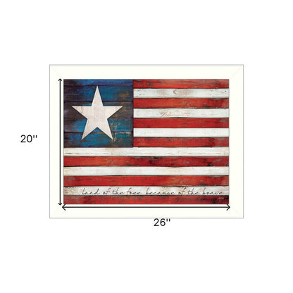 Land of the Free White Framed Print Wall Art HomeRoots