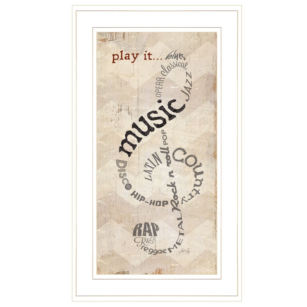 Play It 1 White Framed Print Wall Art — view 2