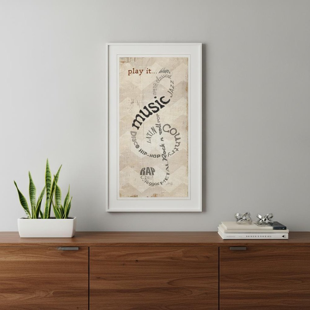 Play It 1 White Framed Print Wall Art — view 10