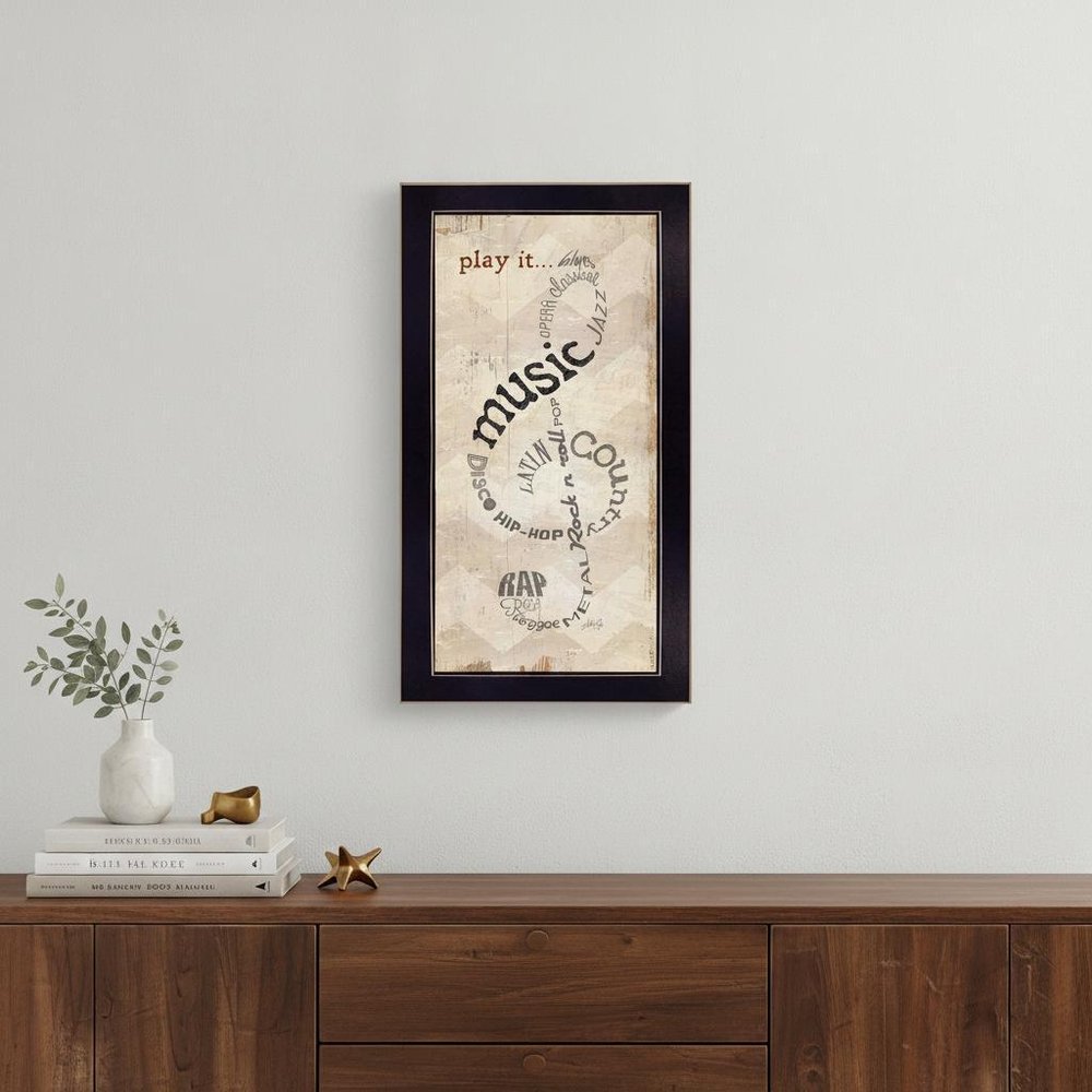 Play It 3 Black Framed Print Wall Art HomeRoots