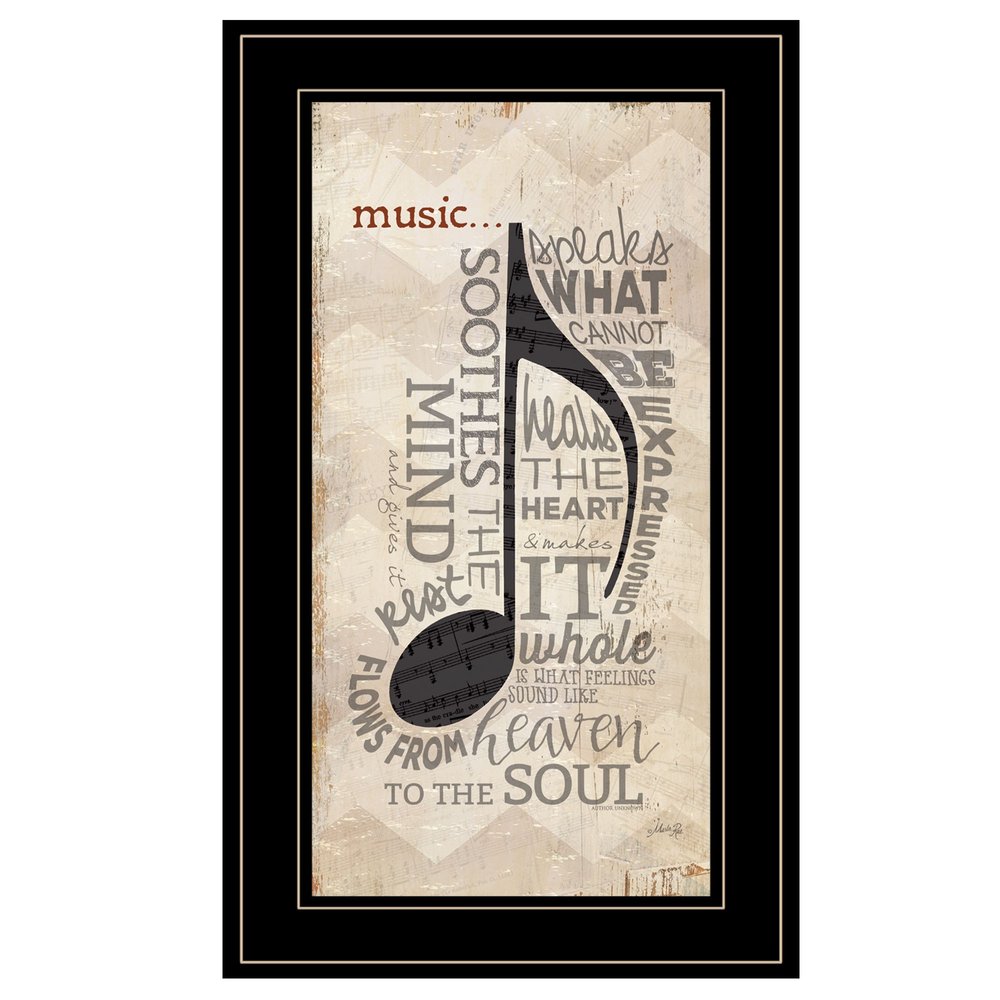 Music 5 Black Framed Print Wall Art — view 1