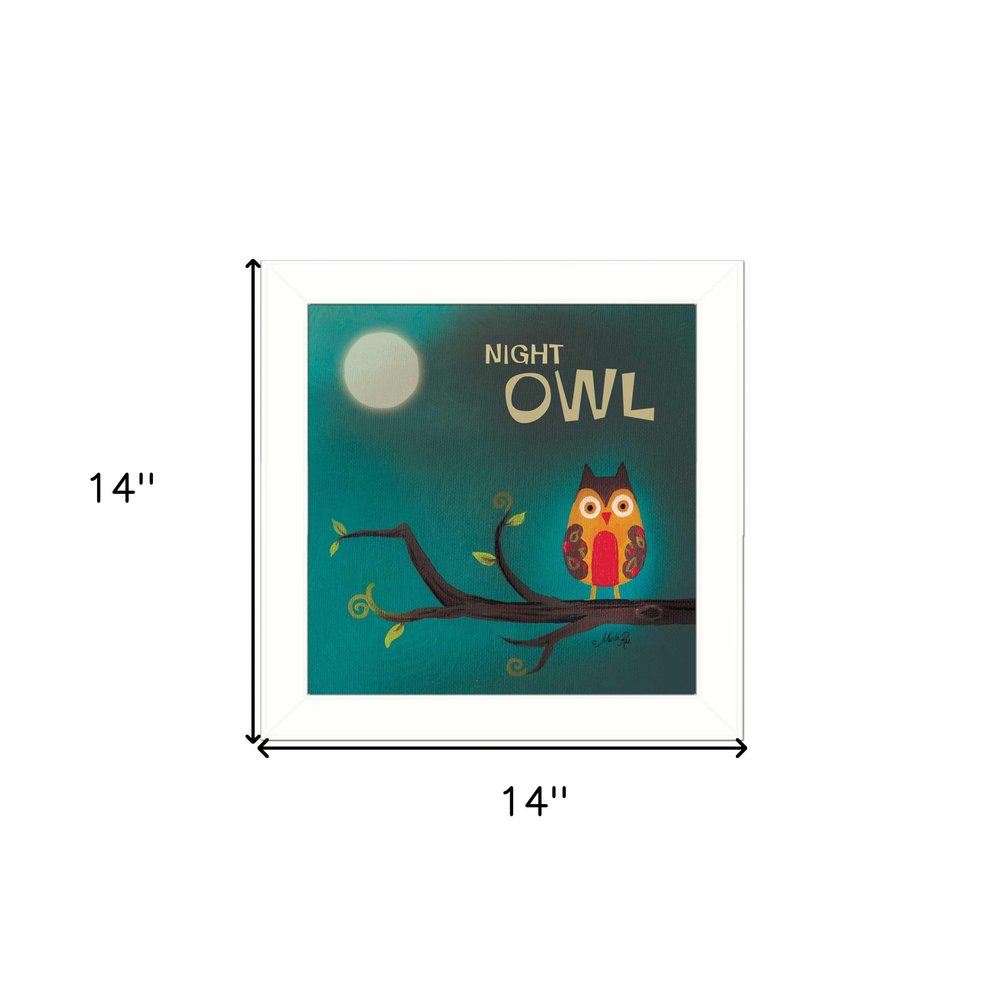 Night Owl 1 White Framed Print Wall Art HomeRoots