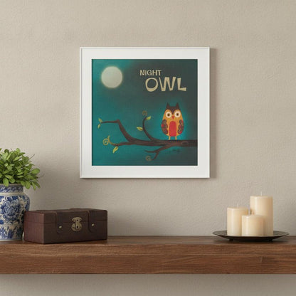 Night Owl 1 White Framed Print Wall Art HomeRoots