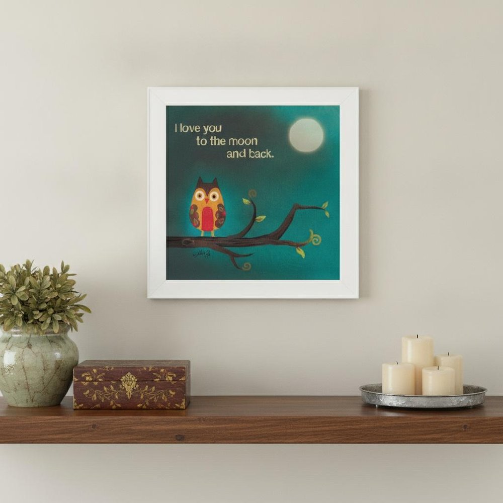To the Moon I White Framed Print Wall Art HomeRoots