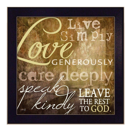 Live Simply 2 Black Framed Print Wall Art HomeRoots