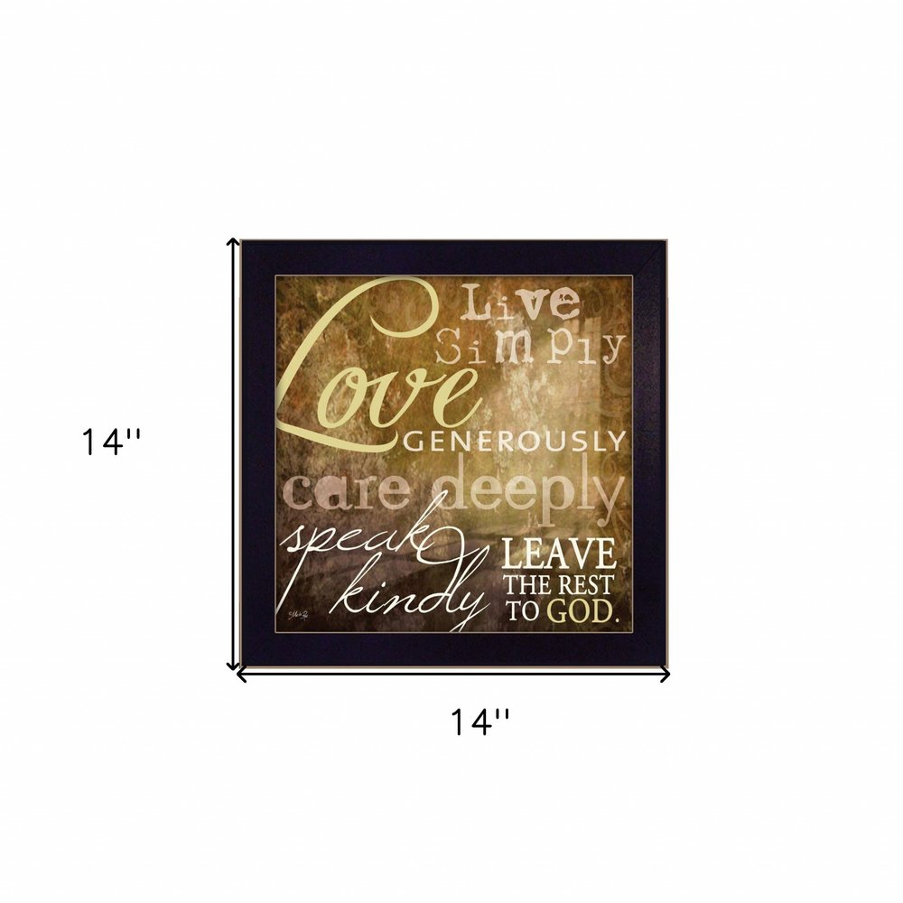 Live Simply 2 Black Framed Print Wall Art HomeRoots