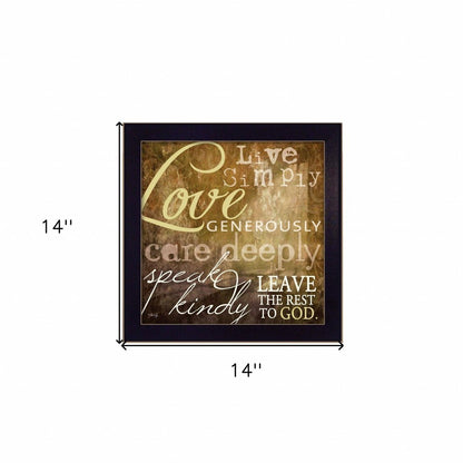 Live Simply 2 Black Framed Print Wall Art HomeRoots