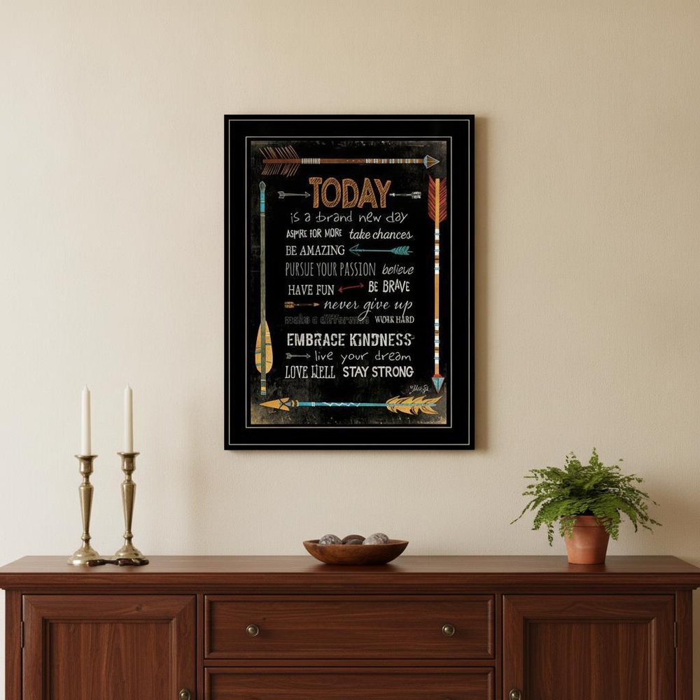 Today Is a Brand New Day 2 Black Framed Print Wall Art — view 4