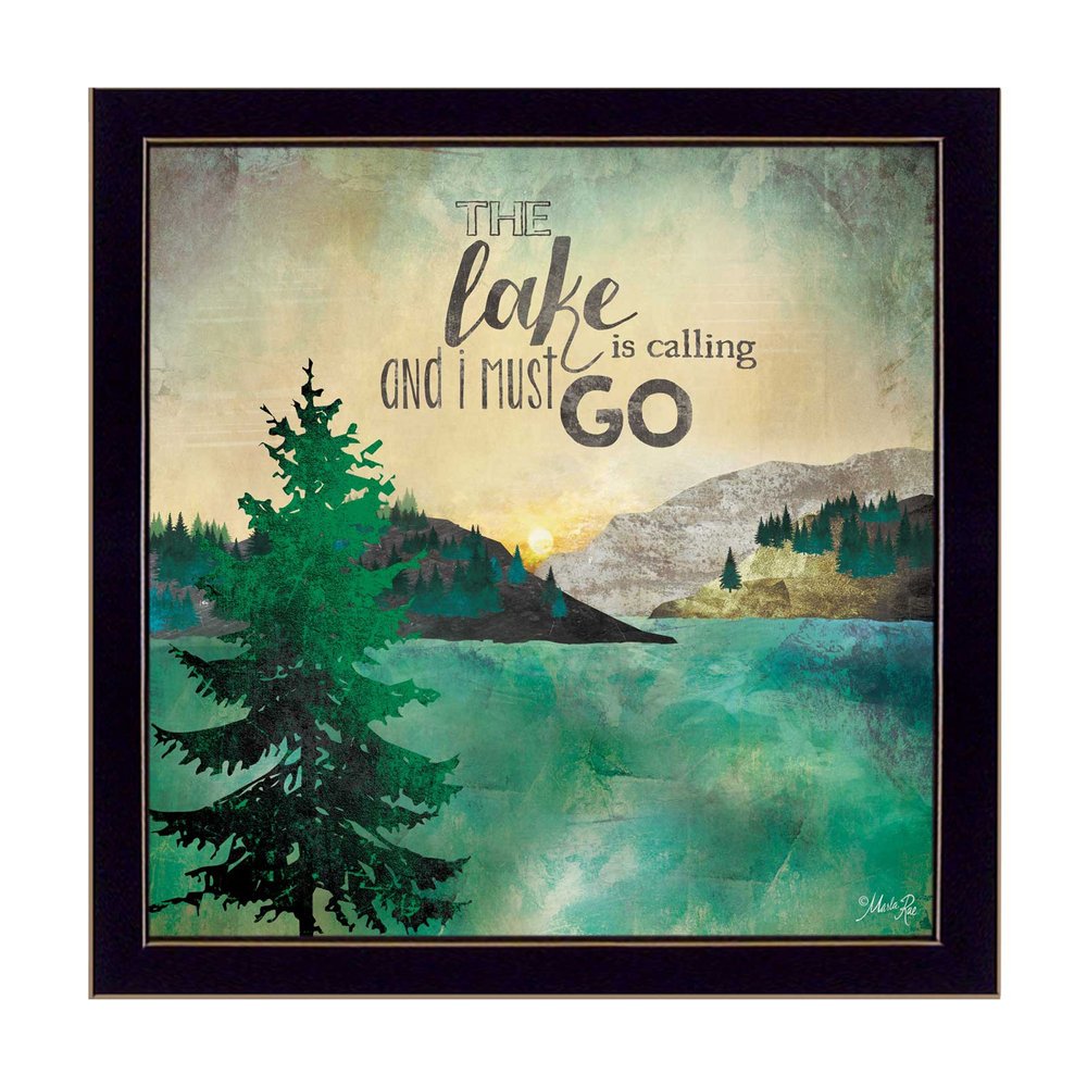 This Lake is Calling Black Framed Print Wall Art — view 1