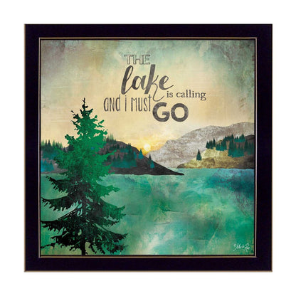 This Lake is Calling Black Framed Print Wall Art HomeRoots