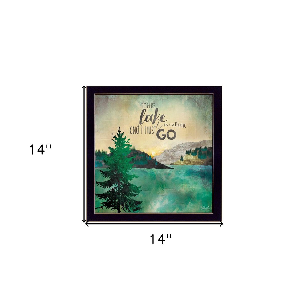 This Lake is Calling Black Framed Print Wall Art HomeRoots