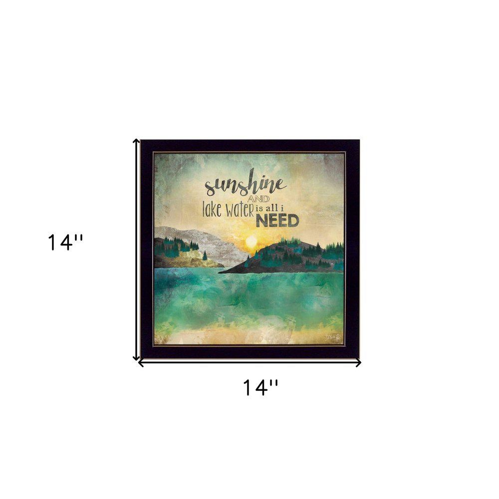 Sunshine and Lake Water 1 Black Framed Print Wall Art — view 4