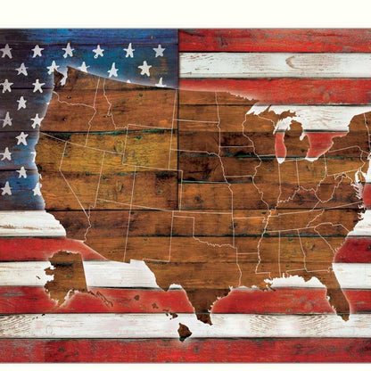 American Flag USA Map White Framed Print Wall Art HomeRoots