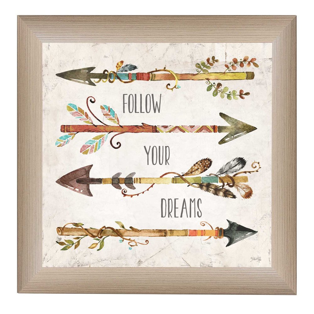 Follow Your Dreams Brown Framed Print Wall Art HomeRoots