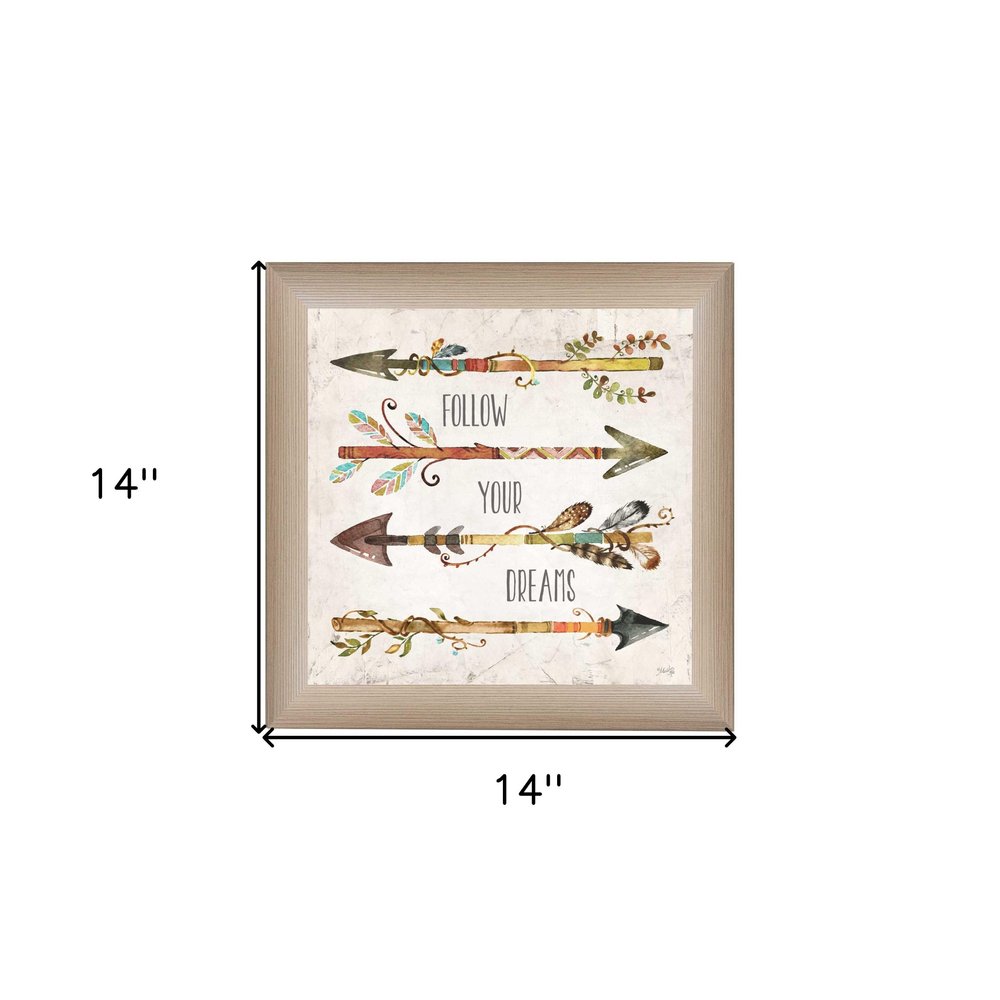 Follow Your Dreams Brown Framed Print Wall Art — view 3