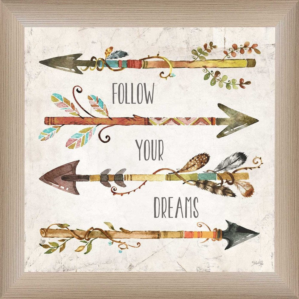 Follow Your Dreams Brown Framed Print Wall Art HomeRoots