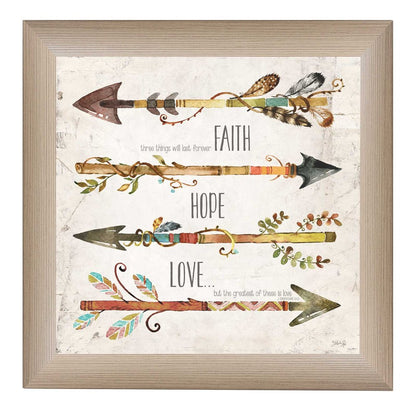 Faith Hope Love Brown Framed Print Wall Art HomeRoots