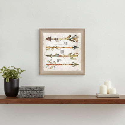 Faith Hope Love Brown Framed Print Wall Art HomeRoots