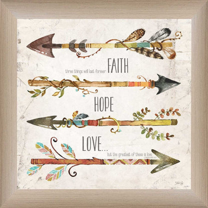 Faith Hope Love Brown Framed Print Wall Art HomeRoots