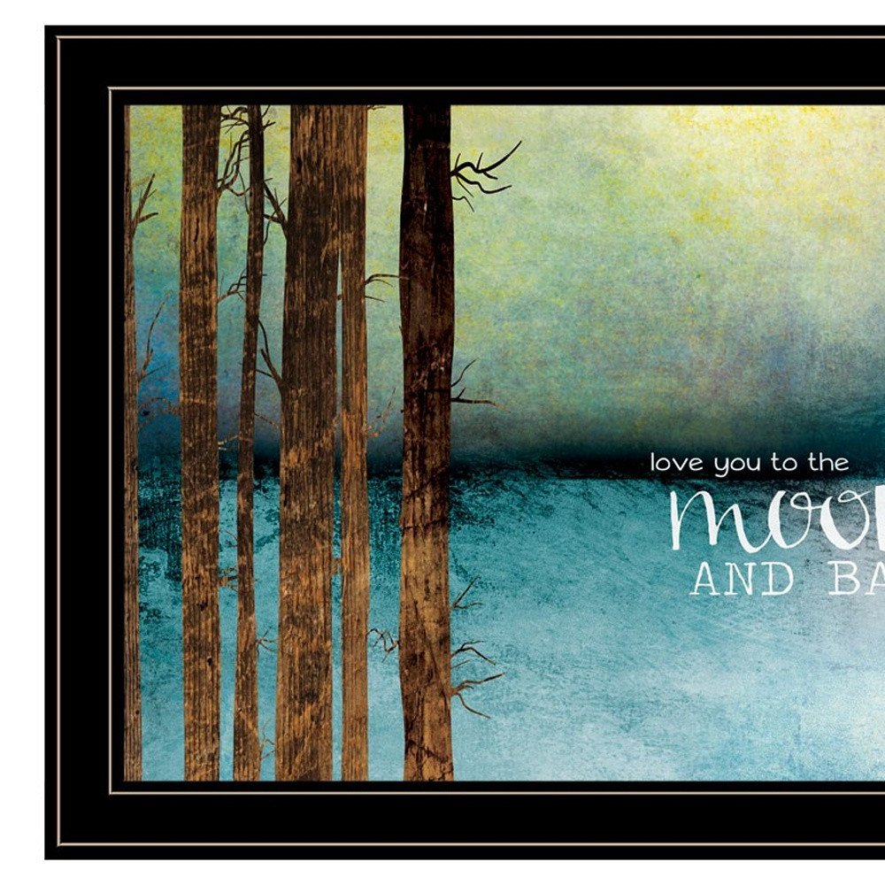 Love You to the Moon and Back 1 Black Framed Print Wall Art — view 6