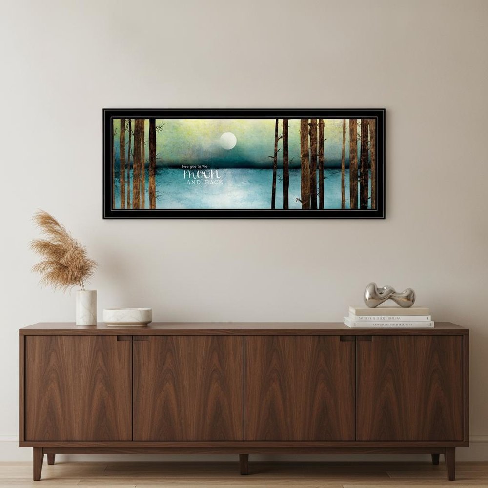 Love You to the Moon and Back 1 Black Framed Print Wall Art — view 7