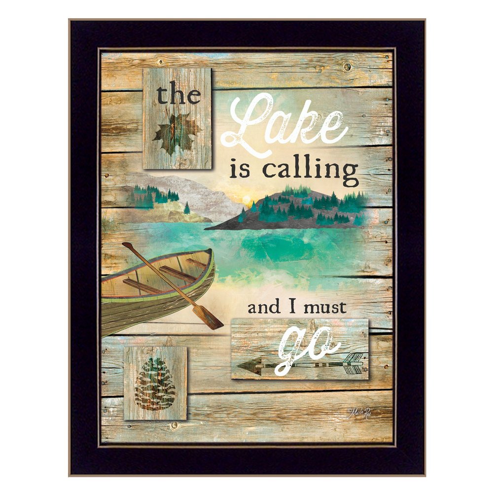 The Lake is Calling 3 Black Framed Print Wall Art — view 1